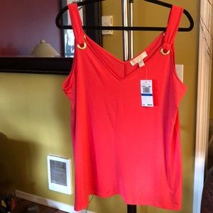 Michael Kors XL coral sleeveless blouse
